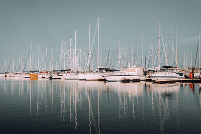 Sailboats in marina