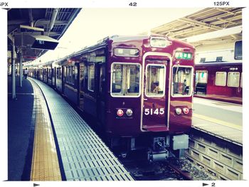 Train at railroad station platform