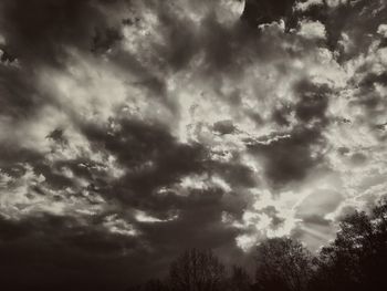 Low angle view of storm clouds in sky