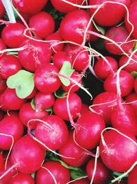 Full frame shot of cherries in market