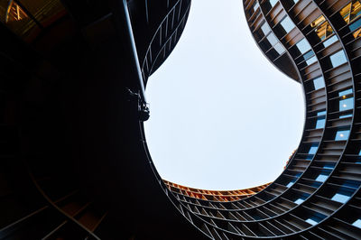 Low angle view of buildings against clear sky