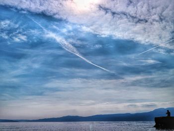 Low angle view of sea against sky