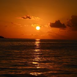 Scenic view of sea at sunset