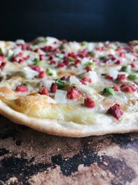 Close-up of pizza on table