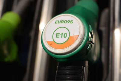 Close-up of road sign