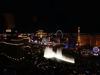 Illuminated cityscape at night