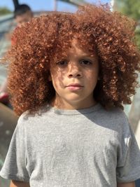 Portrait of boy with curly hair