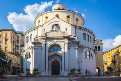 Low angle view of historic building against sky