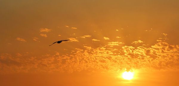 Low angle view of sky at sunset