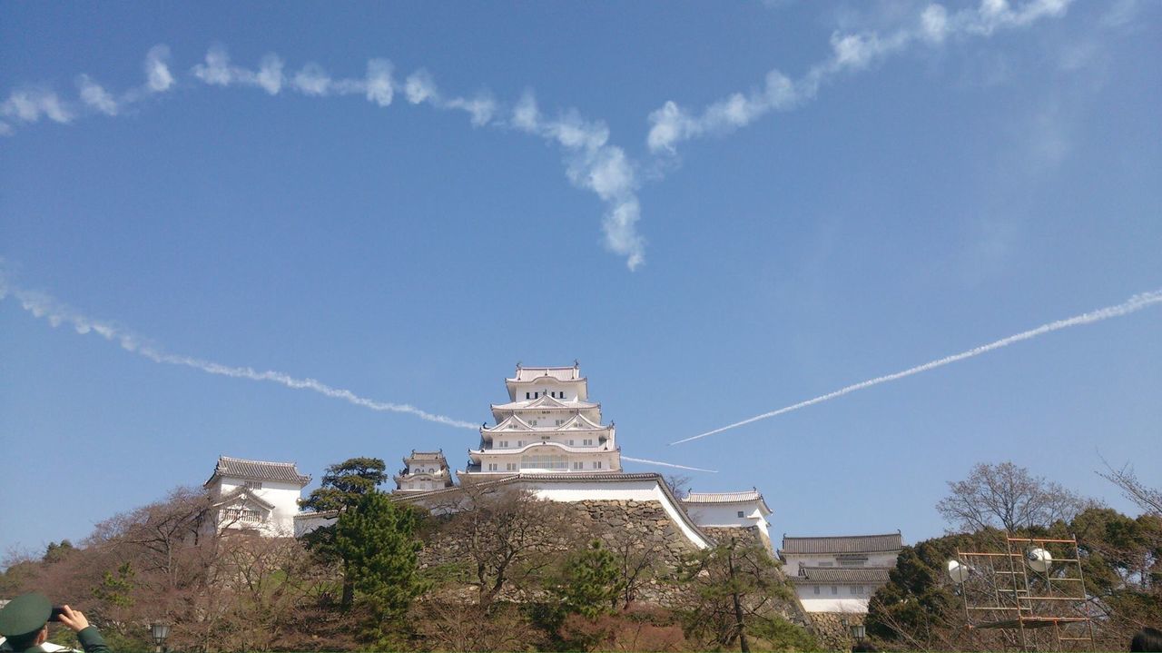 architecture, built structure, building exterior, sky, low angle view, place of worship, religion, spirituality, blue, church, history, tree, cloud - sky, day, famous place, travel destinations, outdoors, old