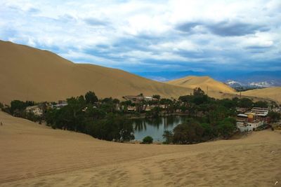 Scenic view of desert against sky