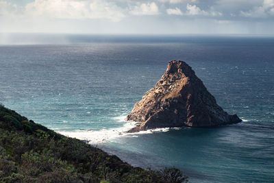 Scenic view of sea shore against sky