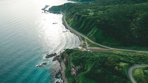 High angle view of sea