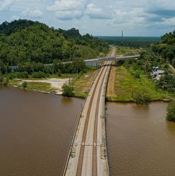 Bridge over river against sky