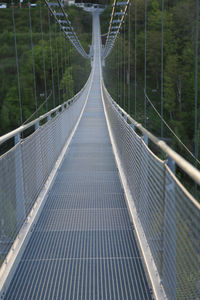 Titan rt suspension footbridge crossing rappbodetalsperre in harz mountains, germany