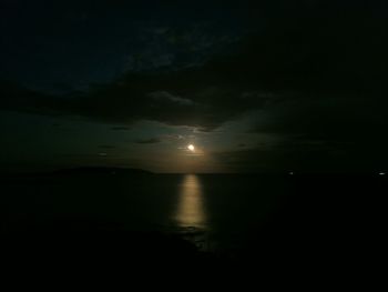 Scenic view of sea against sky at night