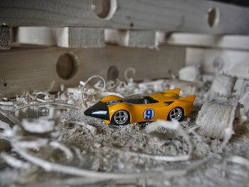 Close-up of toy car