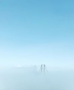 Bridge covered with clouds