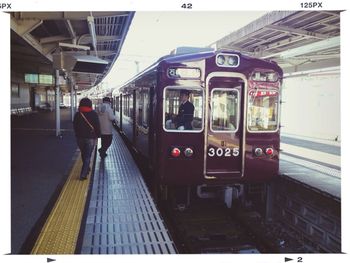Train at railroad station platform