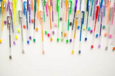 Close-up of colorful umbrellas