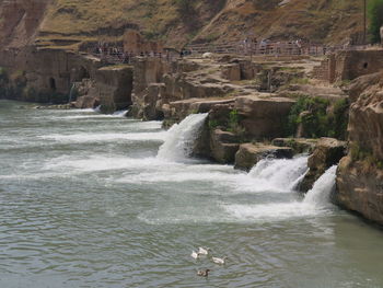 Scenic view of waterfall