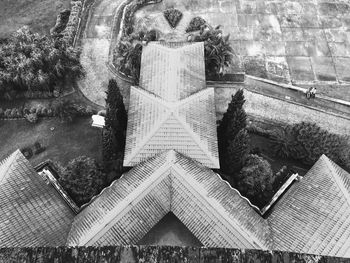High angle view of built structure