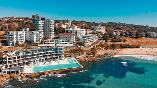 Aerial view of buildings in city