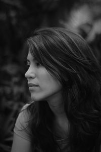 Close-up portrait of a beautiful young woman