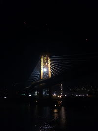 Bridge over river at night