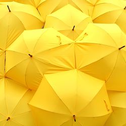 Full frame shot of yellow umbrellas