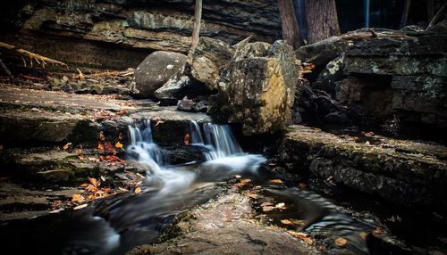Scenic view of waterfall