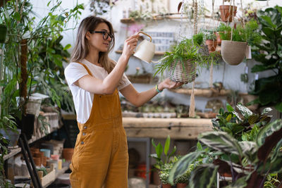 Florist working in shop