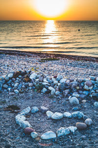 Scenic view of sea during sunset