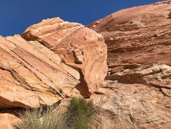 Low angle view of rock formation