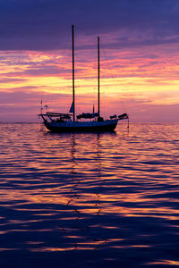 Scenic view of sea at sunset