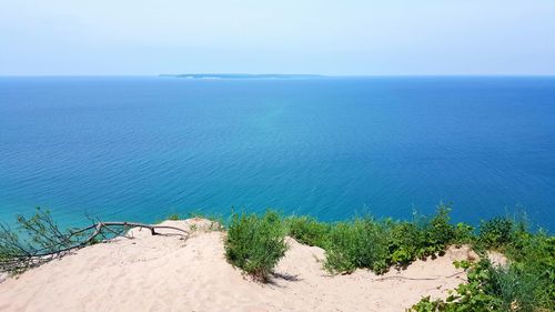 High angle view of sea against sky