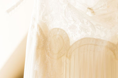 Close-up of wedding dress