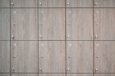 Full frame shot of wooden locker