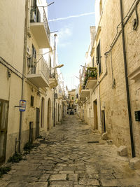 Narrow alley amidst buildings in city