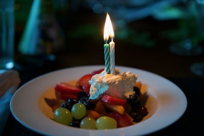 Close-up of ice cream in plate