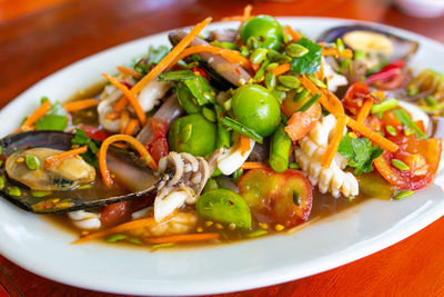 Close-up of salad in plate