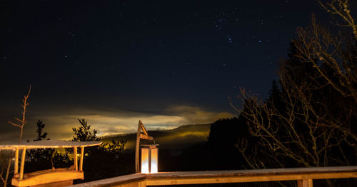 Low angle view of building against sky at night