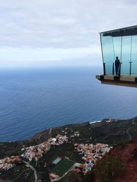 View of sea against cloudy sky