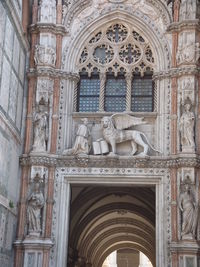 Low angle view of statue in historic building