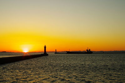 Calm sea at sunset