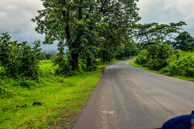 Road amidst trees against sky