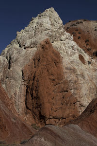 Low angle view of rock formations in desert