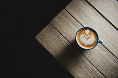 Directly above shot of coffee on table