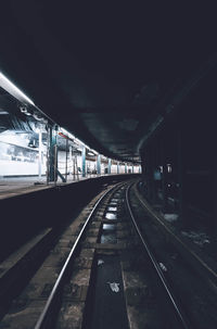 Empty railroad station platform