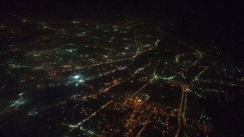 Illuminated cityscape at night